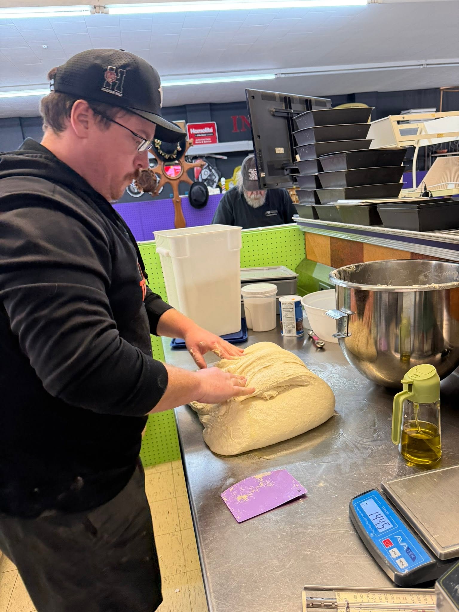 Making dough by hand