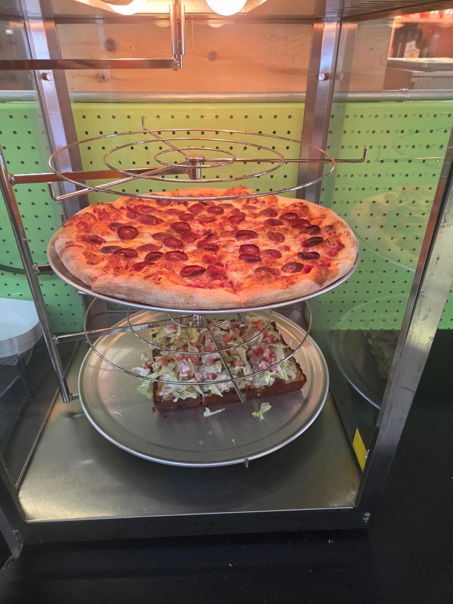 Fresh pizza out of the oven